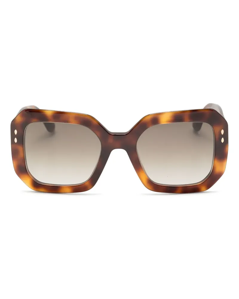 Isabel Marant Sonnenbrille mit sechseckigem Logo - Braun Braun
