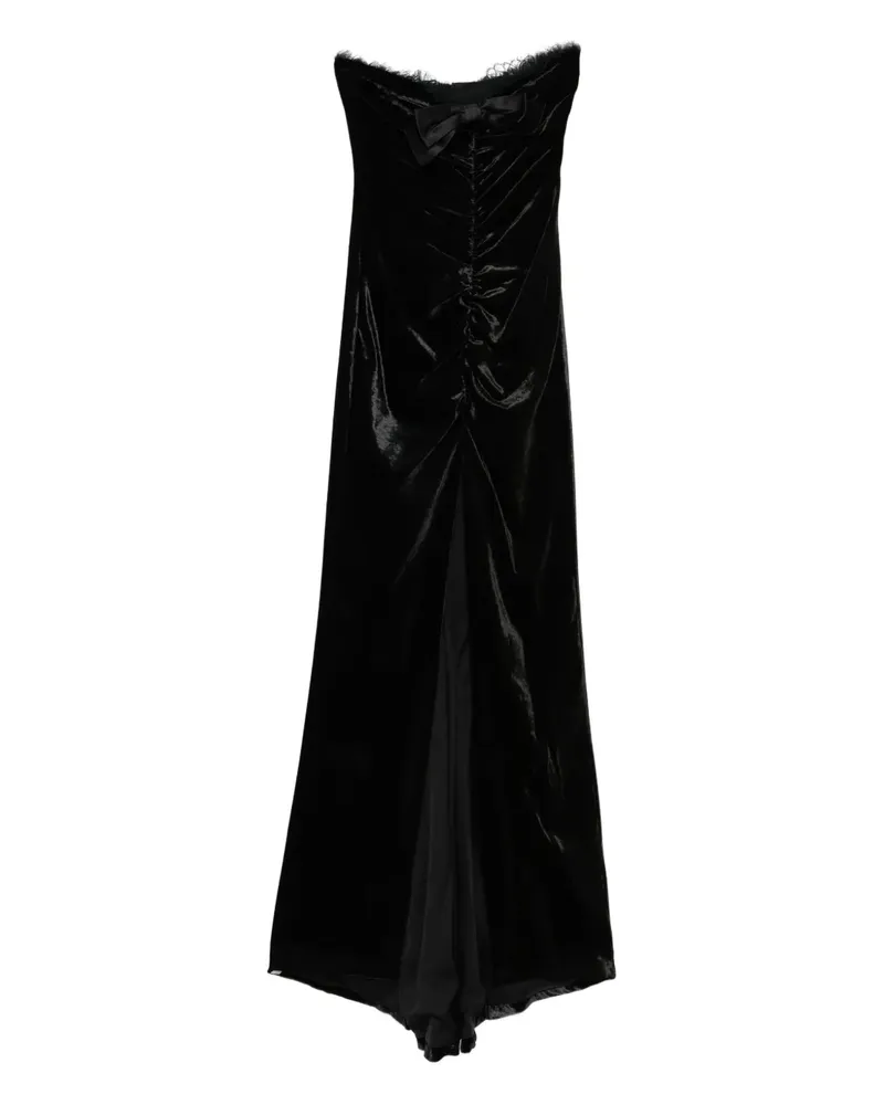 Alessandra Rich Abendkleid aus Samt mit Schleife - Schwarz Schwarz
