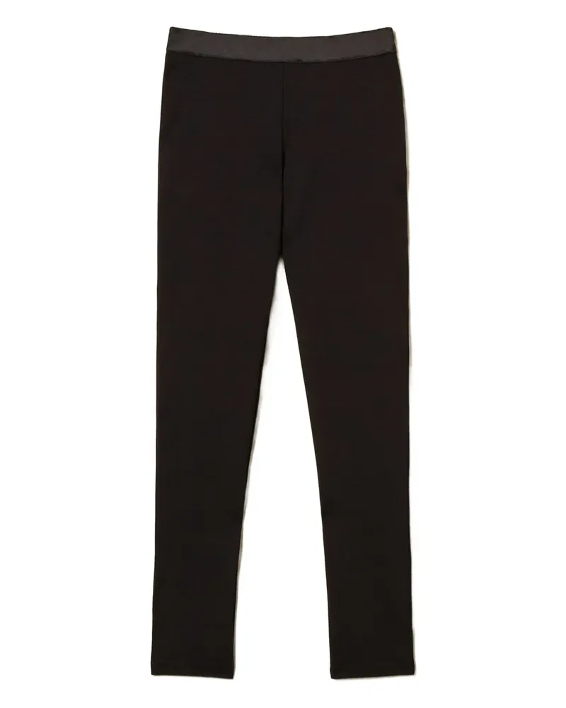 Twin-Set Hose mit Satinbund - Schwarz Schwarz