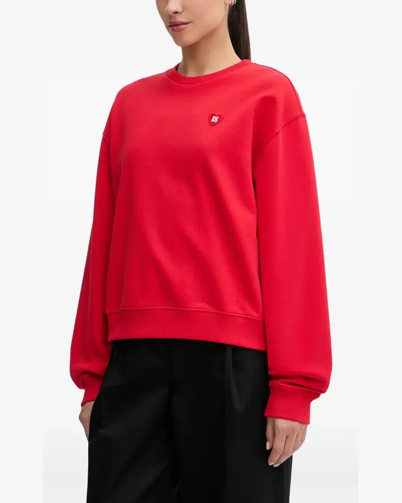 HUGO BOSS heart-logo crew-neck sweatshirt - Rot Rot