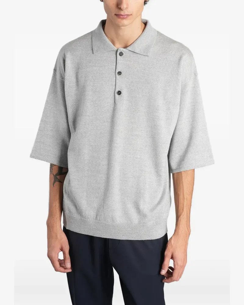 BARENA Gestricktes Rasa Poloshirt - Grau Grau