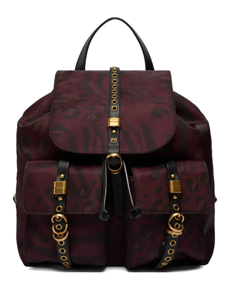 Pinko Rucksack aus Lammleder mit Klappenmuster - Rot Rot