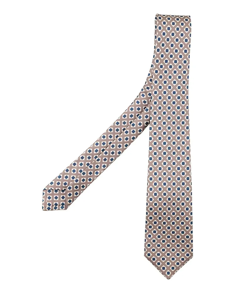 Kiton geometric-pattern tie - Braun Braun