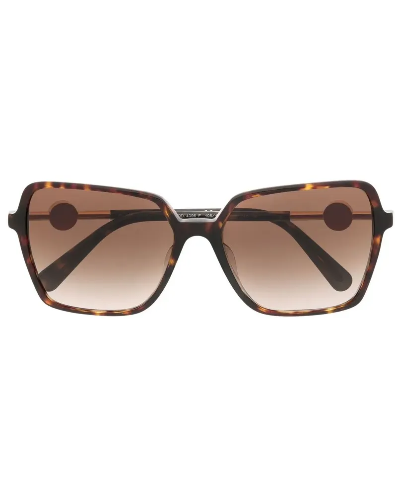 Versace Eckige Sonnenbrille mit Medusa-Verzierung - Braun Braun