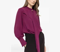Drapierte Chiffonbluse - Violett