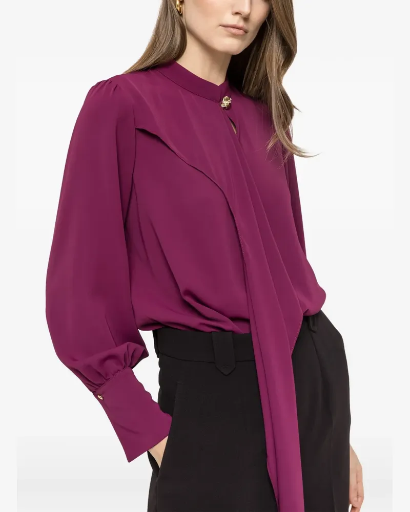 NISSA Drapierte Chiffonbluse - Violett Violett