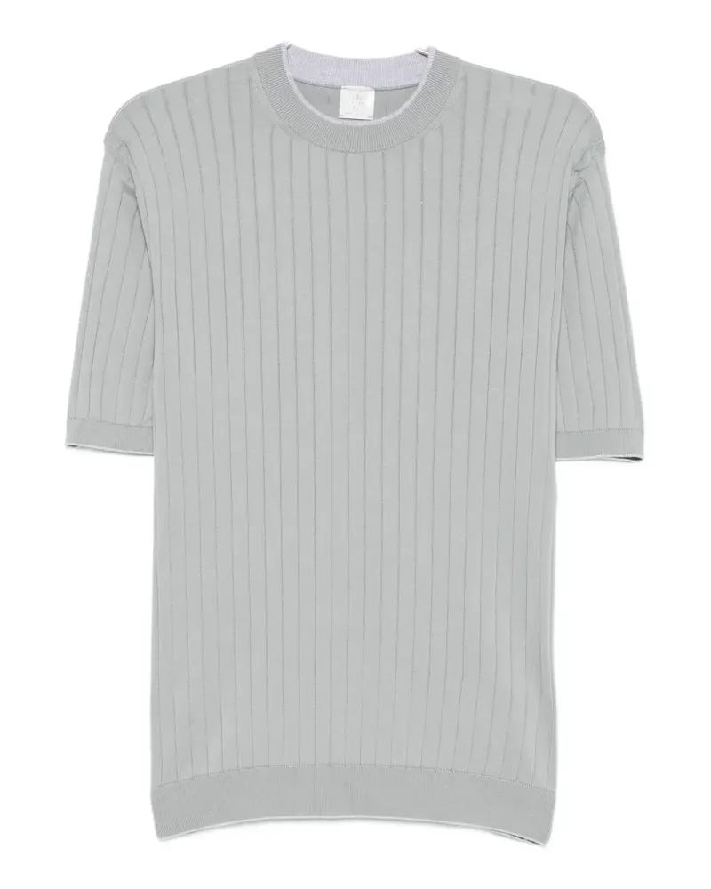 Eleventy ribbed-knit short-sleeve T-shirt - Blau Blau