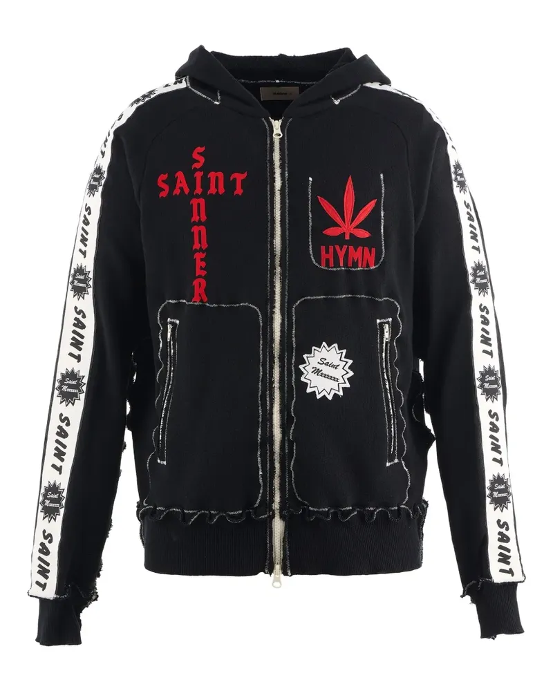 SAINT MXXXXXX x A LOVE MOVEMENT appliqué hoodie - Schwarz Schwarz