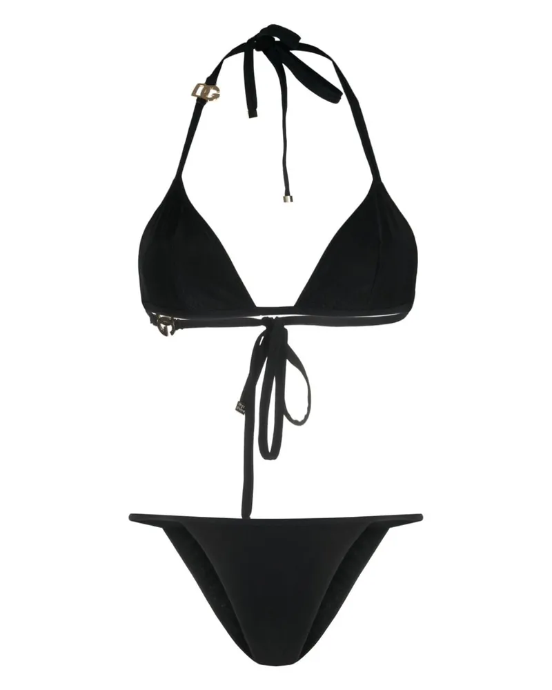 Dolce & Gabbana Klassischer Triangel-Bikini - Schwarz Schwarz