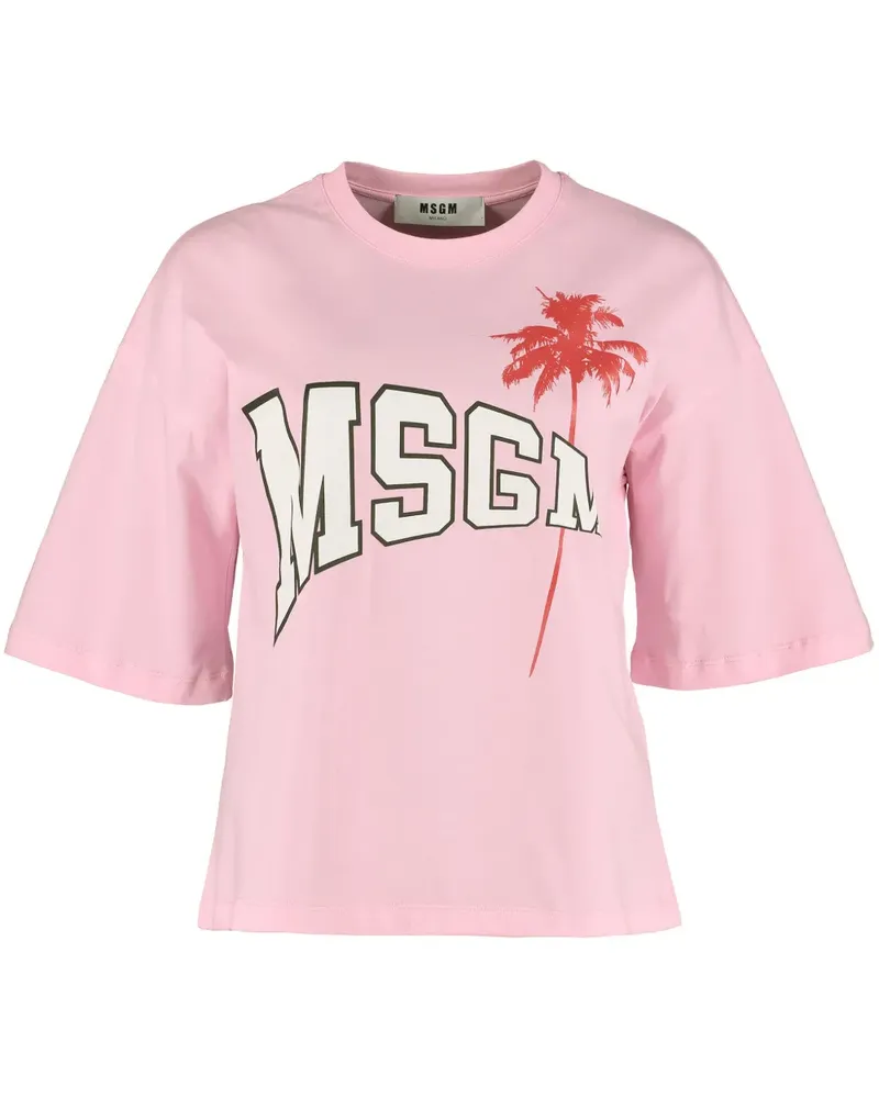MSGM T-Shirt mit Logo - Rosa Rosa