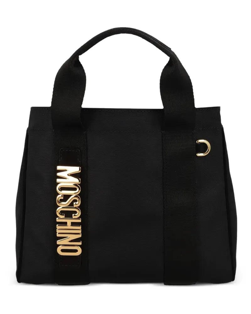 Moschino logo-plaque tote bag - Schwarz Schwarz
