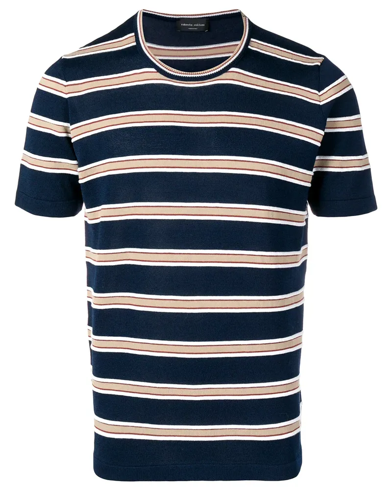 Roberto Collina Gestreiftes T-Shirt - Blau Blau
