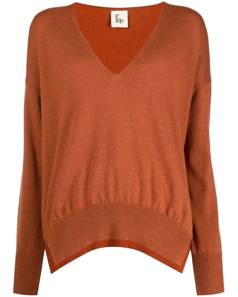 PAULA Pullover mit V-Ausschnitt Orange