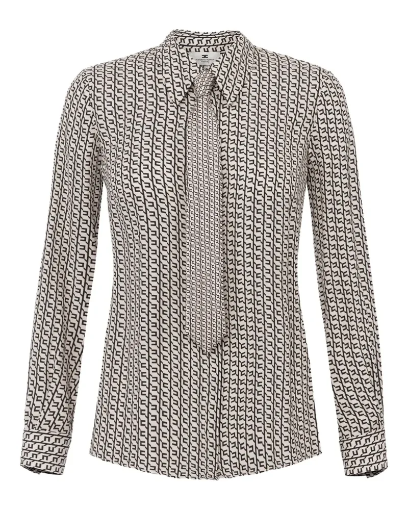 Elisabetta Franchi Bluse mit geometrischem Print - Weiß Weiß