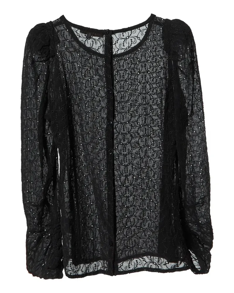 Maje embroidered crepe top - Schwarz Schwarz