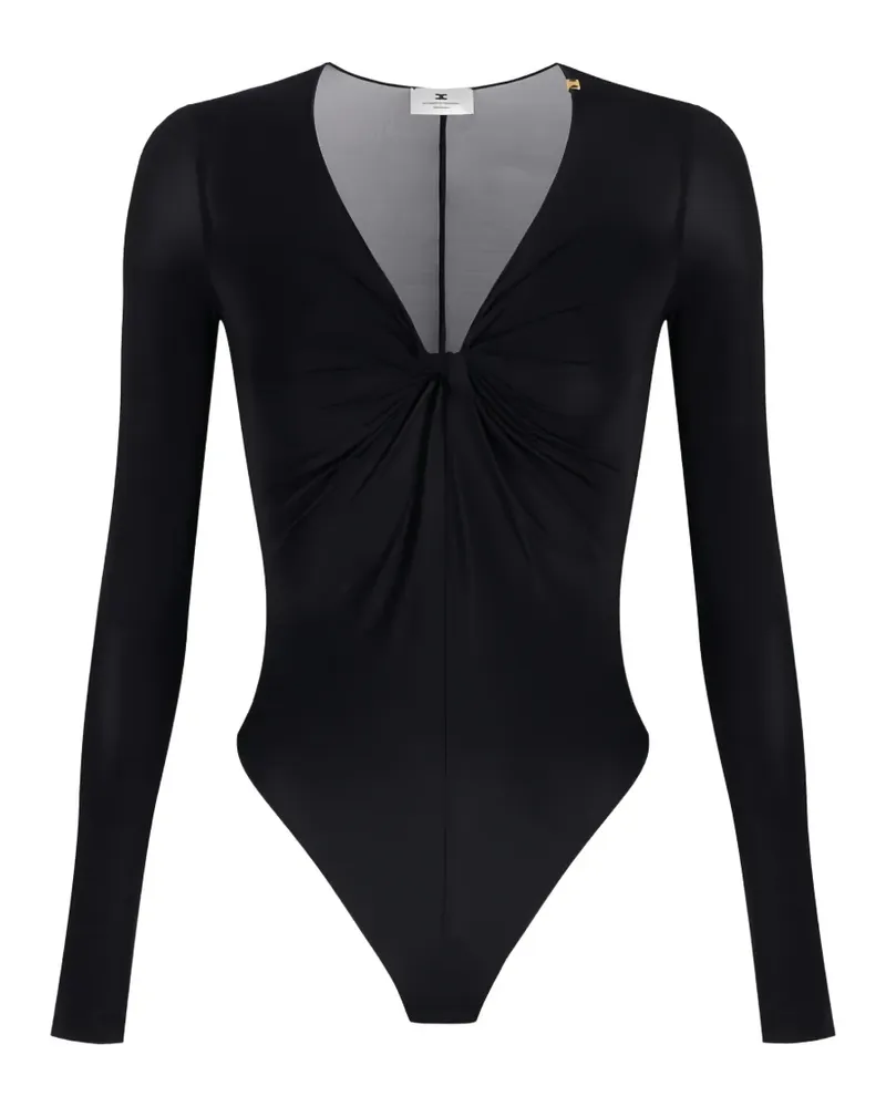 Elisabetta Franchi draped long-sleeves bodysuit - Schwarz Schwarz