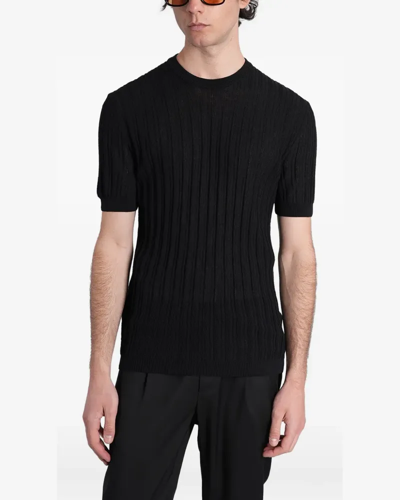 Low Brand K221 ribbed-knit T-shirt - Schwarz Schwarz