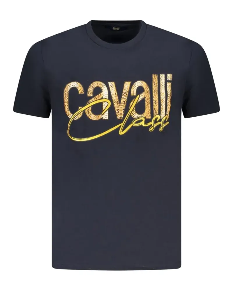 Roberto Cavalli logo-print cotton T-shirt - Blau Blau