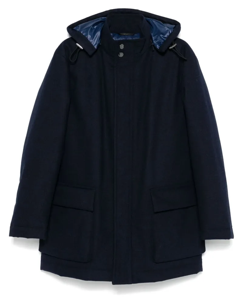 HUGO BOSS Wattierter Mantel aus Flanell - Blau Blau