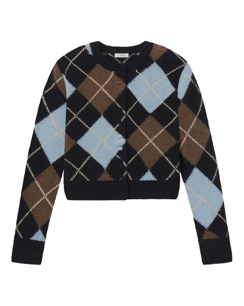 A.L.C. Skyler Cardigan mit Argyle-Muster - Schwarz Schwarz