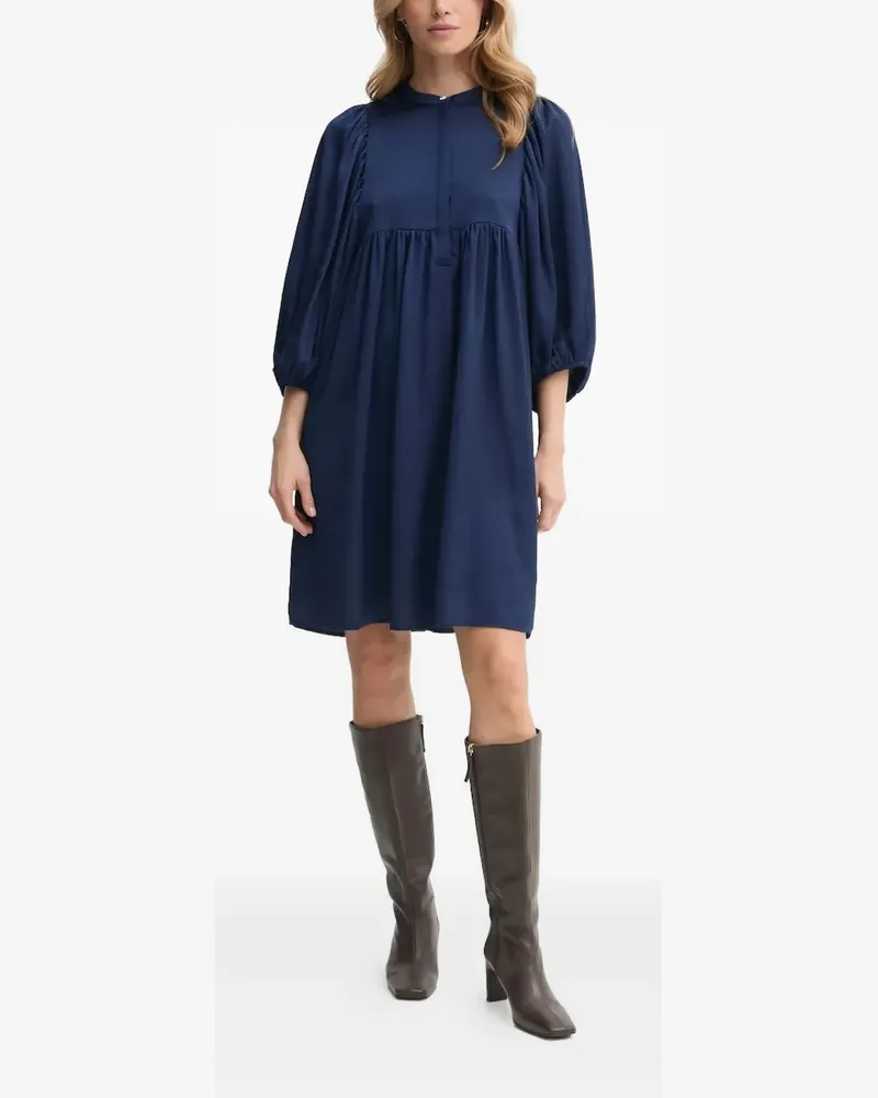 BRUUNS BAZAAR Gesmoktes Kleid mit weiten Ärmeln - Blau Blau