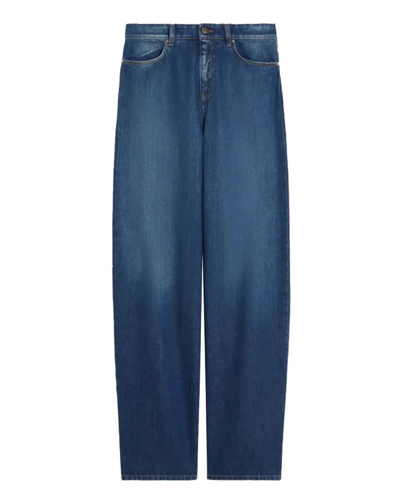 Max Mara Ausgeblichene Wide-Leg-Jeans - Blau Blau
