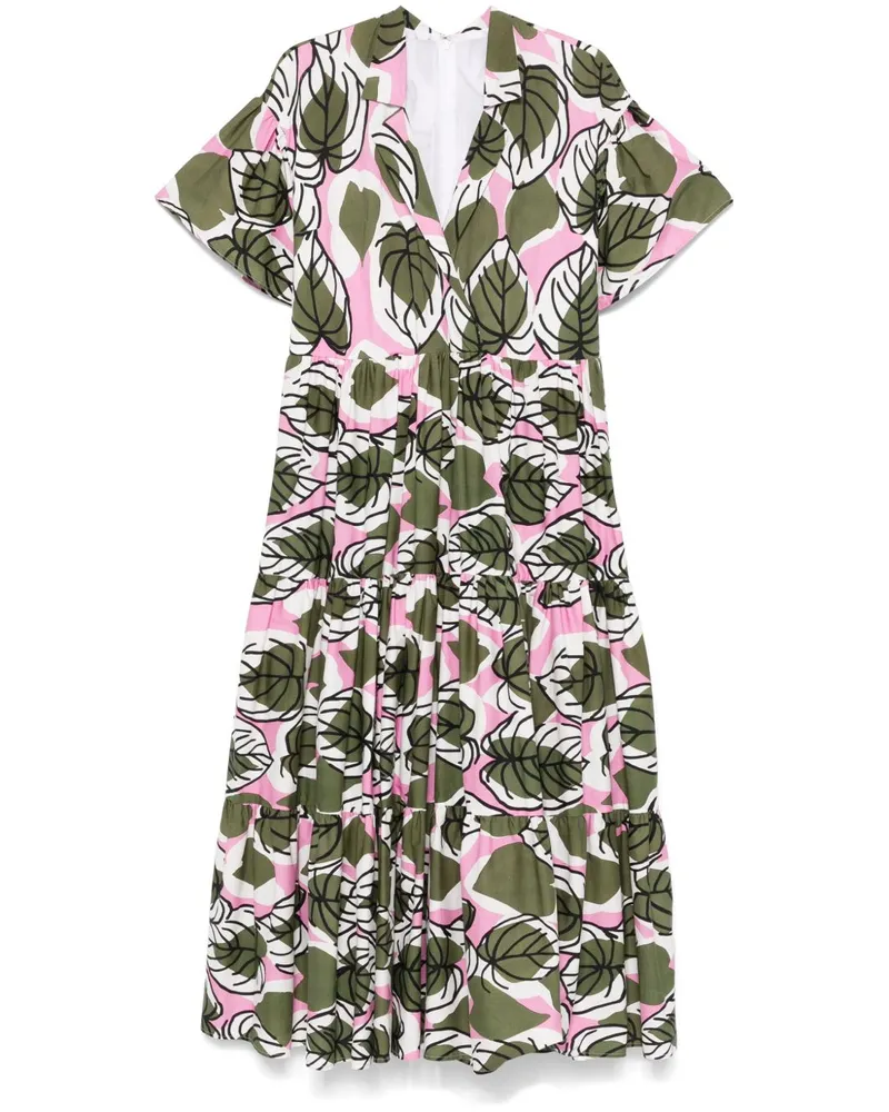 Talbot Runhof Midikleid mit Blumen-Print - Weiß Weiß
