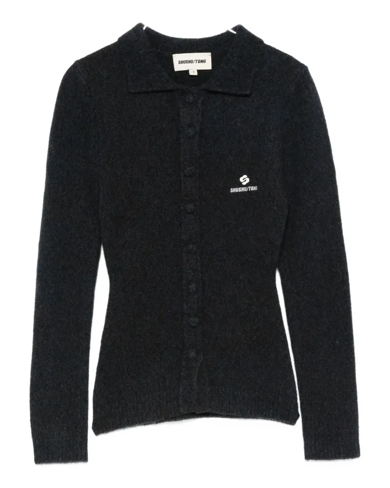 SHUSHU/TONG logo-detail cardigan - Blau Blau