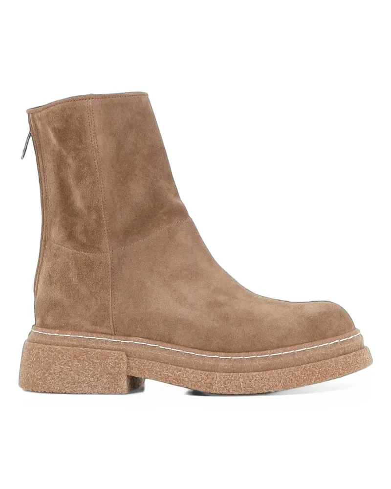 Alberto Fasciani suede rear-zip ankle boots - Nude Nude