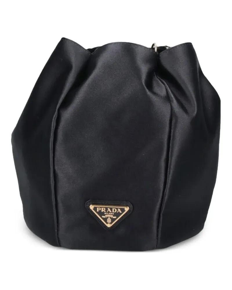 Prada Mini Beuteltasche aus Satin - Schwarz Schwarz