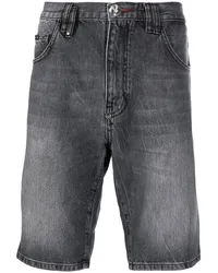 Philipp Plein Knielange Jeans-Shorts Grau