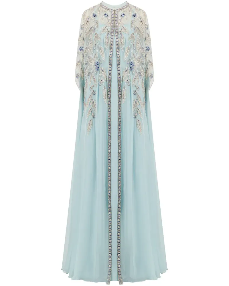 Dina Melwani Verziertes Abendkleid - Blau Blau