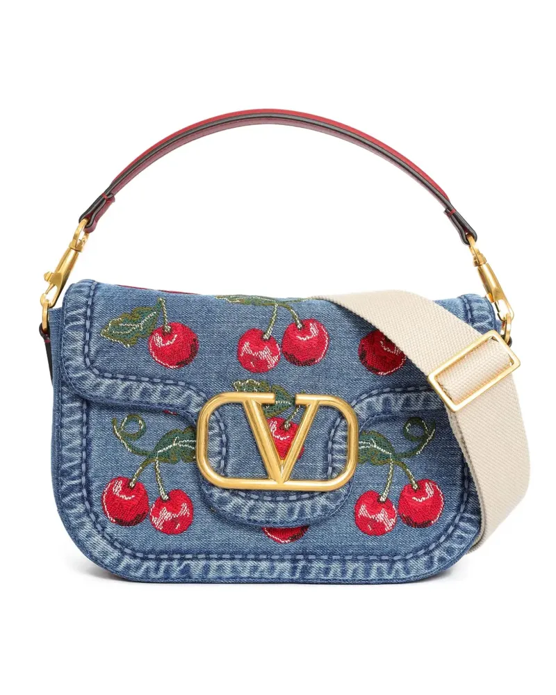 Valentino Garavani Alltime Schultertasche mit Kirschstickerei - Blau Blau
