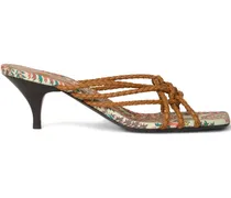 Gewebte Kitten-Heel-Sandalen 45mm - Braun