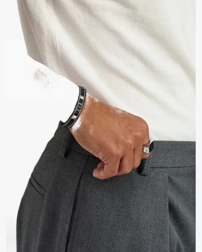 Nialaya stud onyx bracelet - Schwarz Schwarz