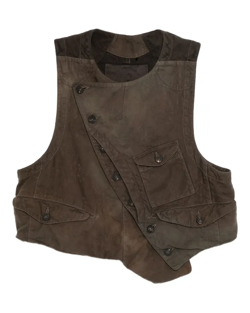 Ziggy Chen Asymmetrische Weste - Braun Braun