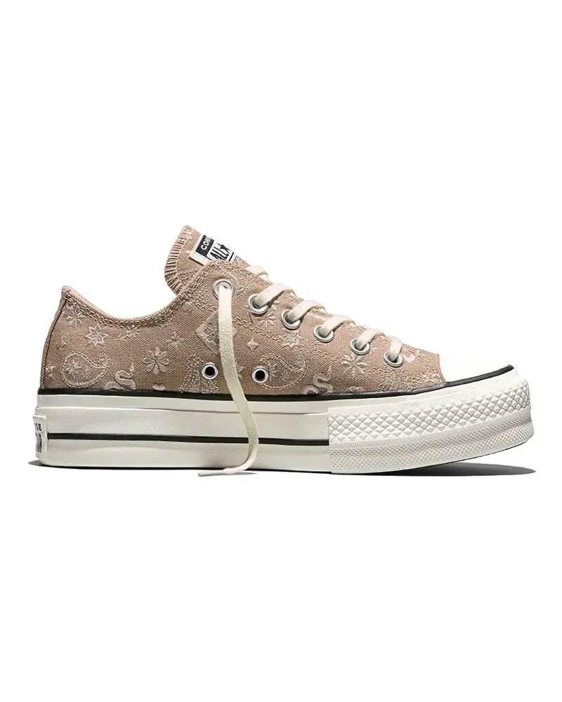 Converse Chuck Taylor All Star Plateau-Sneakers mit Paisley-Stickerei - Nude Nude