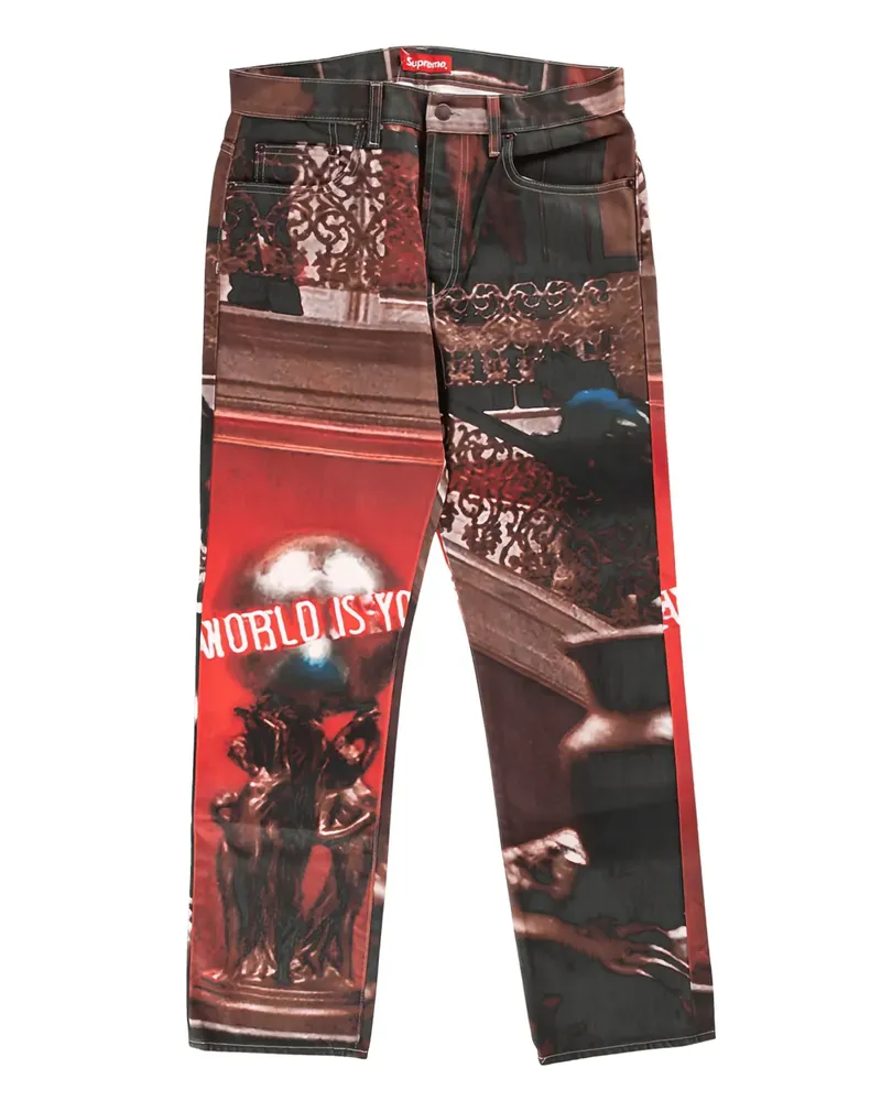 Supreme Being Scarface The World Is Yours straight-leg trousers - Rot Rot
