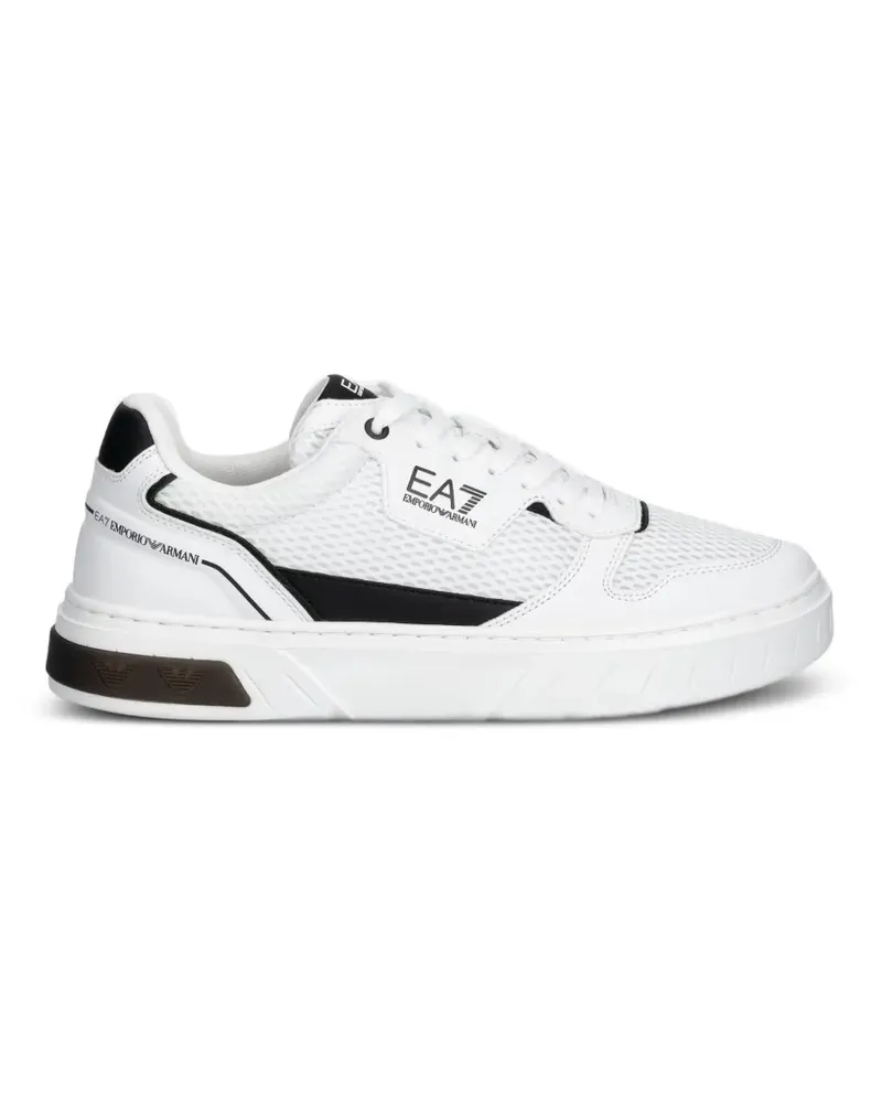 EA7 Premium Court Sneakers mit Logo - Weiß Weiß
