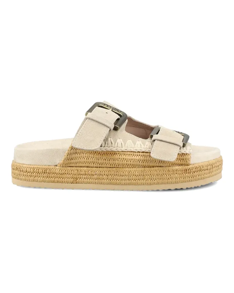 Mou buckle platform sandals - Nude Nude