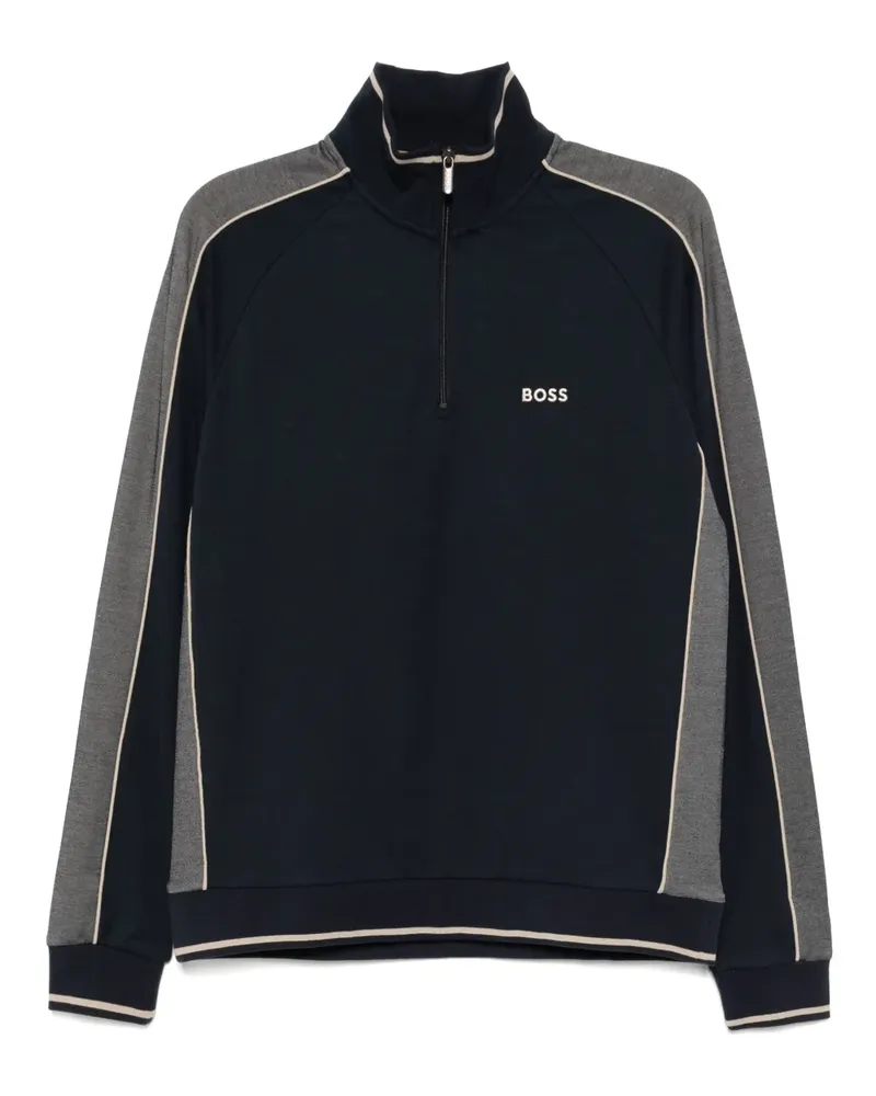 HUGO BOSS Sweatshirt mit Logo-Stickerei - Blau Blau