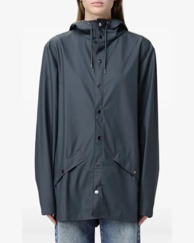 RAINS hooded press-stud jacket - Grau Grau