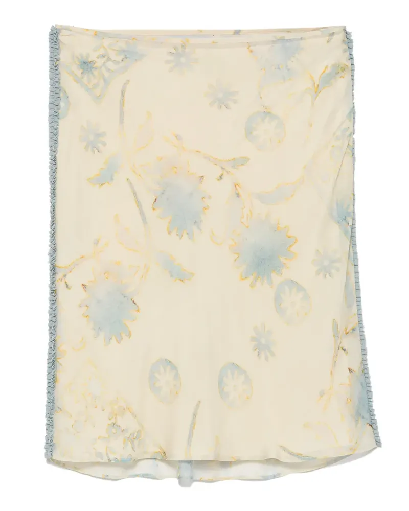 SIR Cecile floral-print mini skirt - Nude Nude
