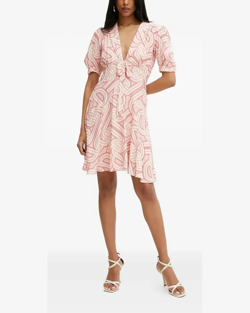 Silvian Heach Kleid mit abstraktem Print - Rosa Rosa