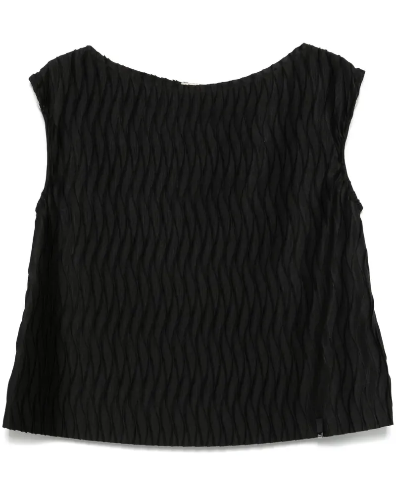 Herno Plissiertes Top - Schwarz Schwarz