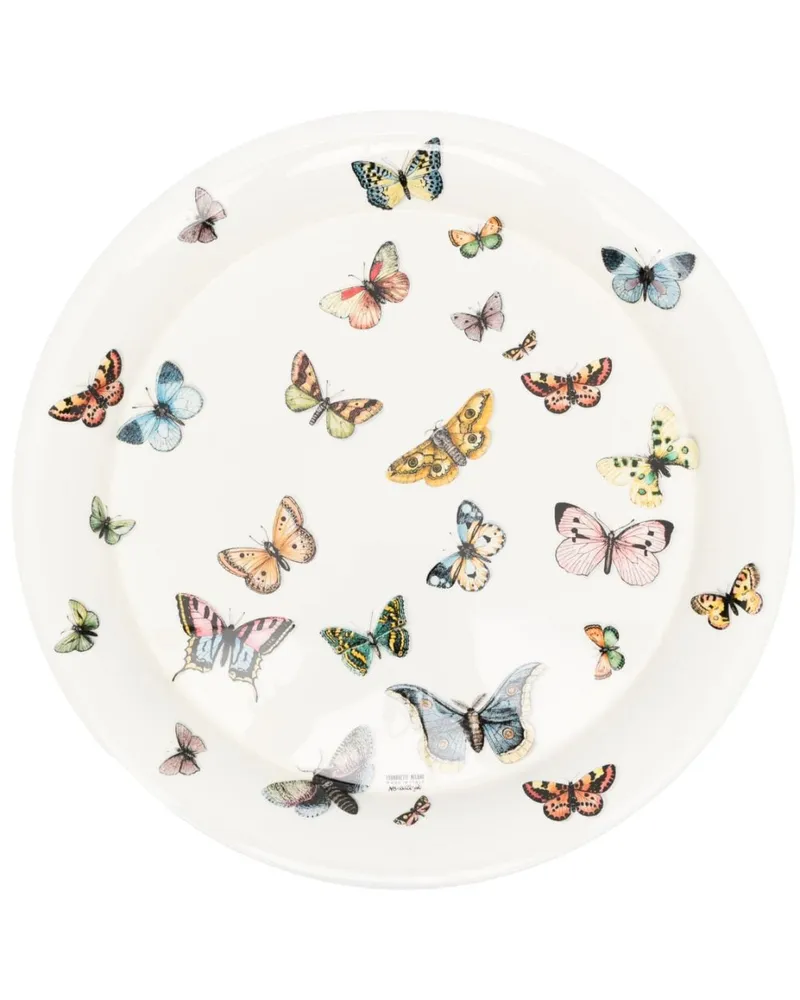 Fornasetti Schmetterling mit Print Weiß