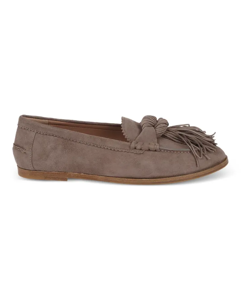Aquazzura tassel suede loafers - Braun Braun
