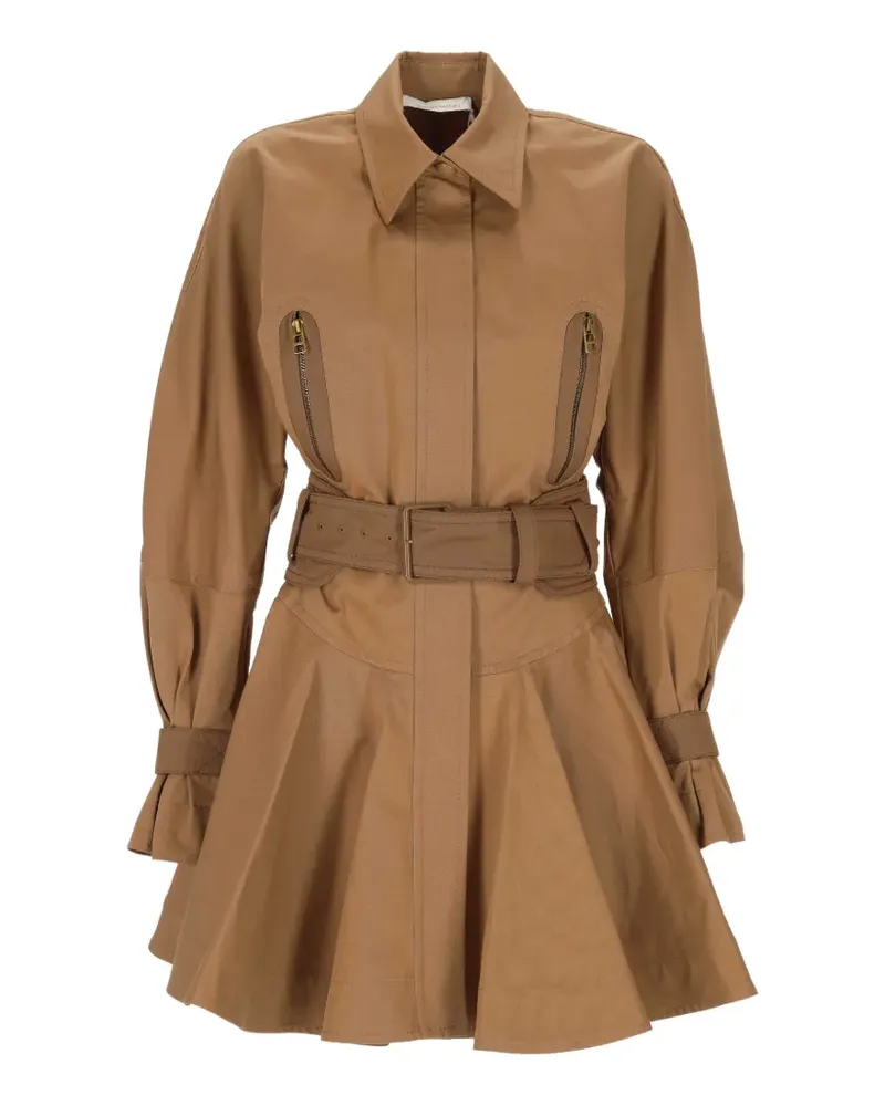 Zimmermann Minikleid mit Gürtel und Reißverschlusstaschen - Braun Braun