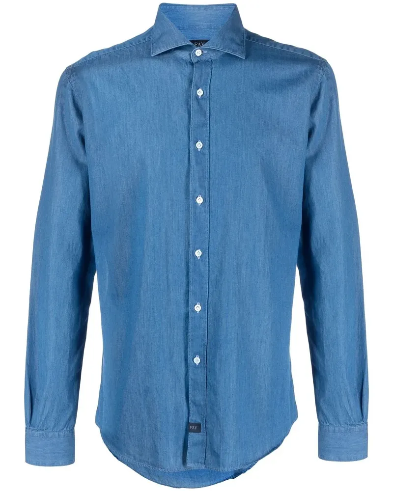 Fay Hemd im Jeans-Look - Blau Blau