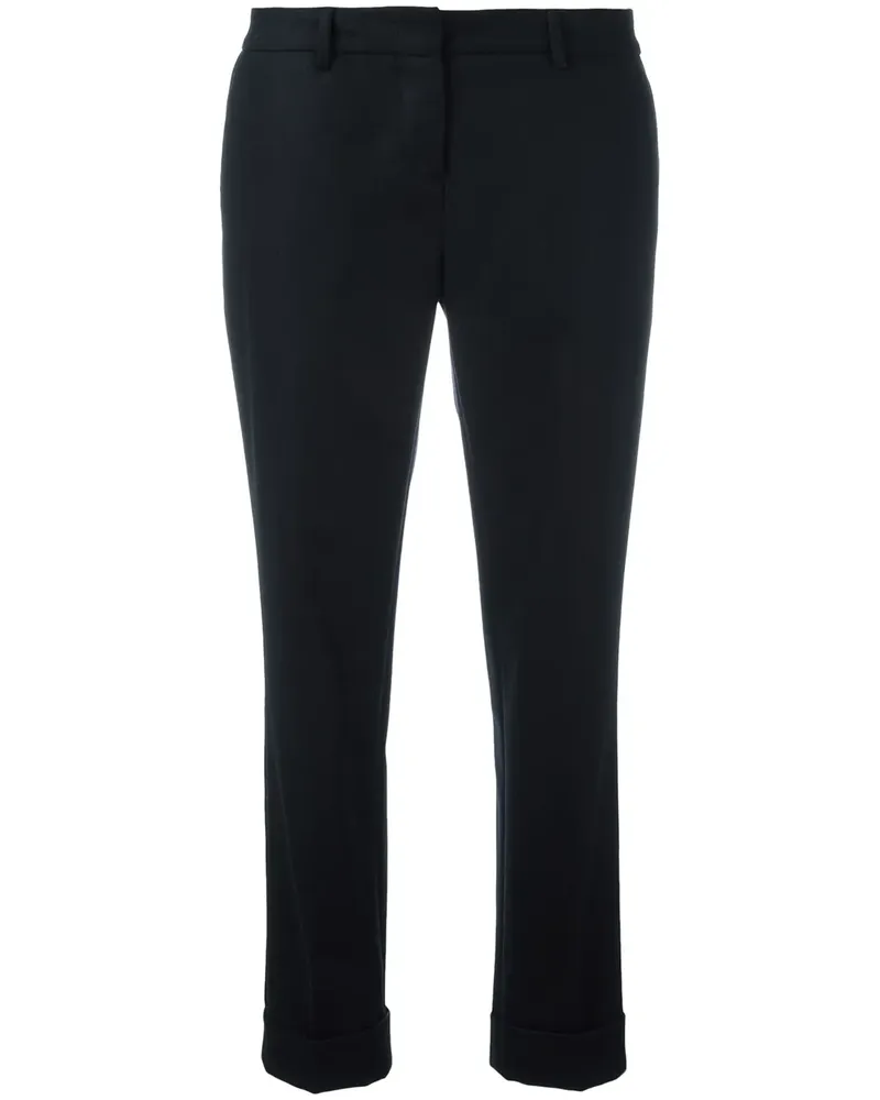 Boglioli Cropped-Hose mit Umschlägen - Schwarz Schwarz